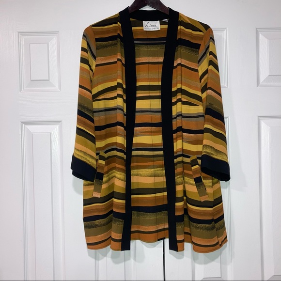 Linea by Louis Dell'Olio Printed Woven Cardigan Size Small A351112 - Picture 2 of 15